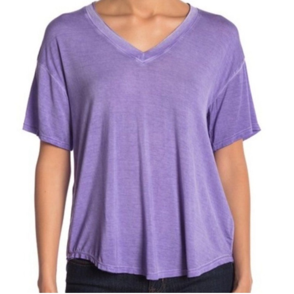 Abound Washed V-neck Tee purple